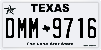 TX license plate DMM9716