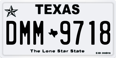 TX license plate DMM9718