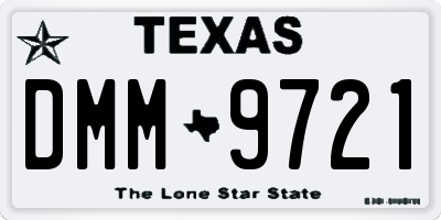 TX license plate DMM9721