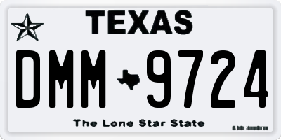 TX license plate DMM9724