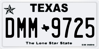 TX license plate DMM9725