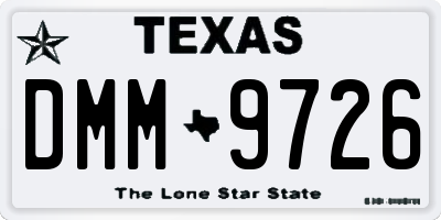 TX license plate DMM9726