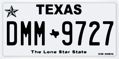 TX license plate DMM9727