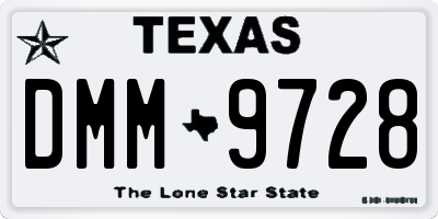 TX license plate DMM9728