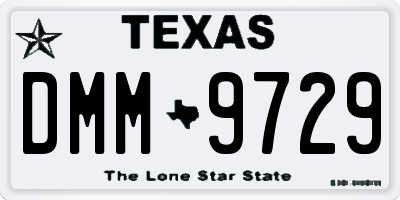 TX license plate DMM9729