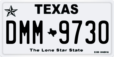 TX license plate DMM9730