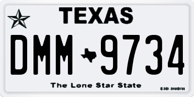 TX license plate DMM9734