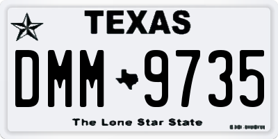 TX license plate DMM9735