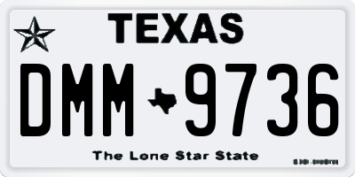 TX license plate DMM9736