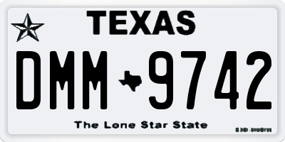 TX license plate DMM9742