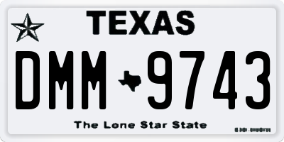 TX license plate DMM9743