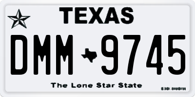 TX license plate DMM9745