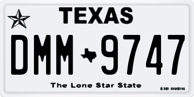 TX license plate DMM9747