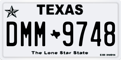 TX license plate DMM9748