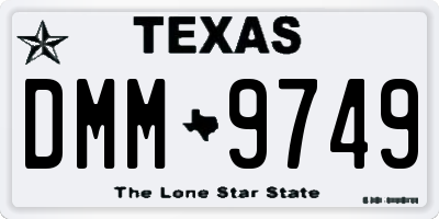 TX license plate DMM9749