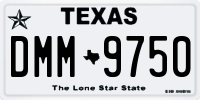 TX license plate DMM9750