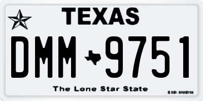 TX license plate DMM9751