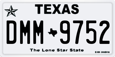 TX license plate DMM9752