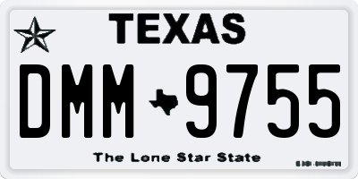 TX license plate DMM9755