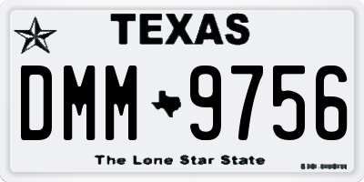 TX license plate DMM9756