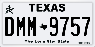 TX license plate DMM9757