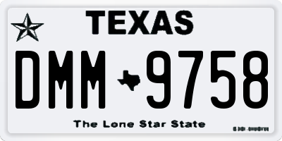 TX license plate DMM9758