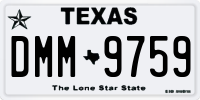 TX license plate DMM9759