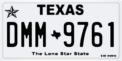 TX license plate DMM9761