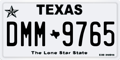 TX license plate DMM9765