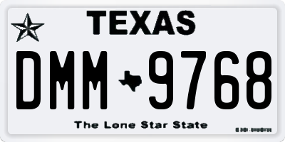 TX license plate DMM9768