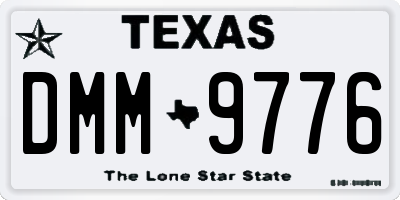 TX license plate DMM9776