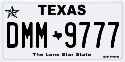 TX license plate DMM9777