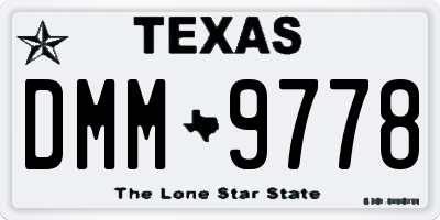 TX license plate DMM9778