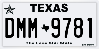 TX license plate DMM9781