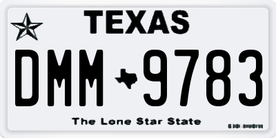 TX license plate DMM9783