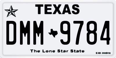 TX license plate DMM9784