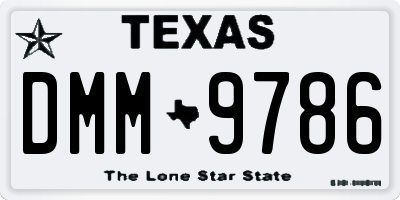 TX license plate DMM9786