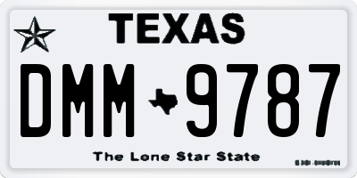 TX license plate DMM9787