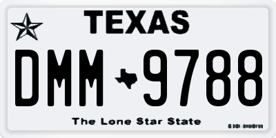 TX license plate DMM9788