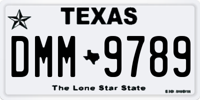 TX license plate DMM9789