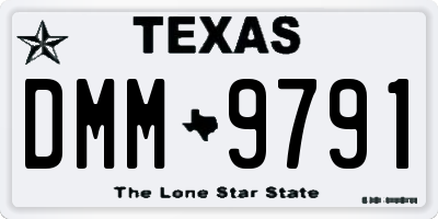 TX license plate DMM9791