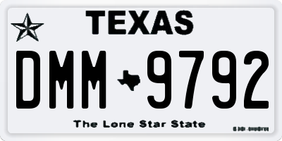 TX license plate DMM9792