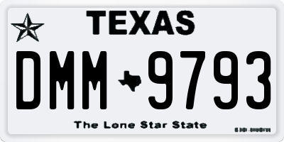 TX license plate DMM9793