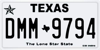 TX license plate DMM9794