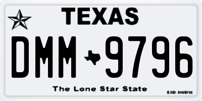 TX license plate DMM9796