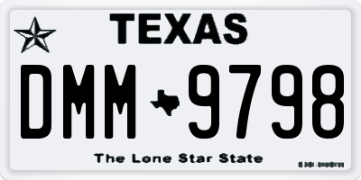 TX license plate DMM9798