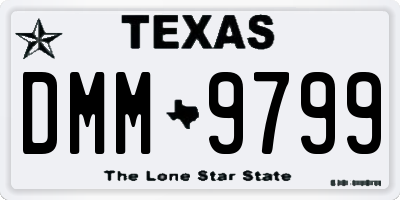 TX license plate DMM9799