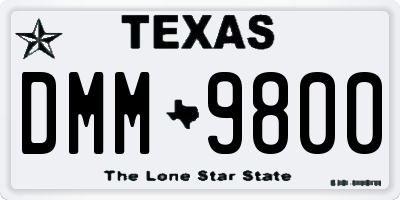 TX license plate DMM9800