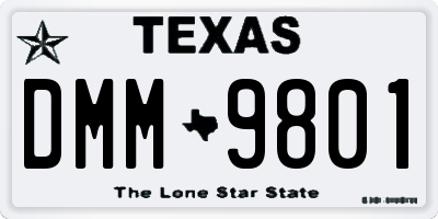 TX license plate DMM9801