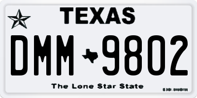 TX license plate DMM9802